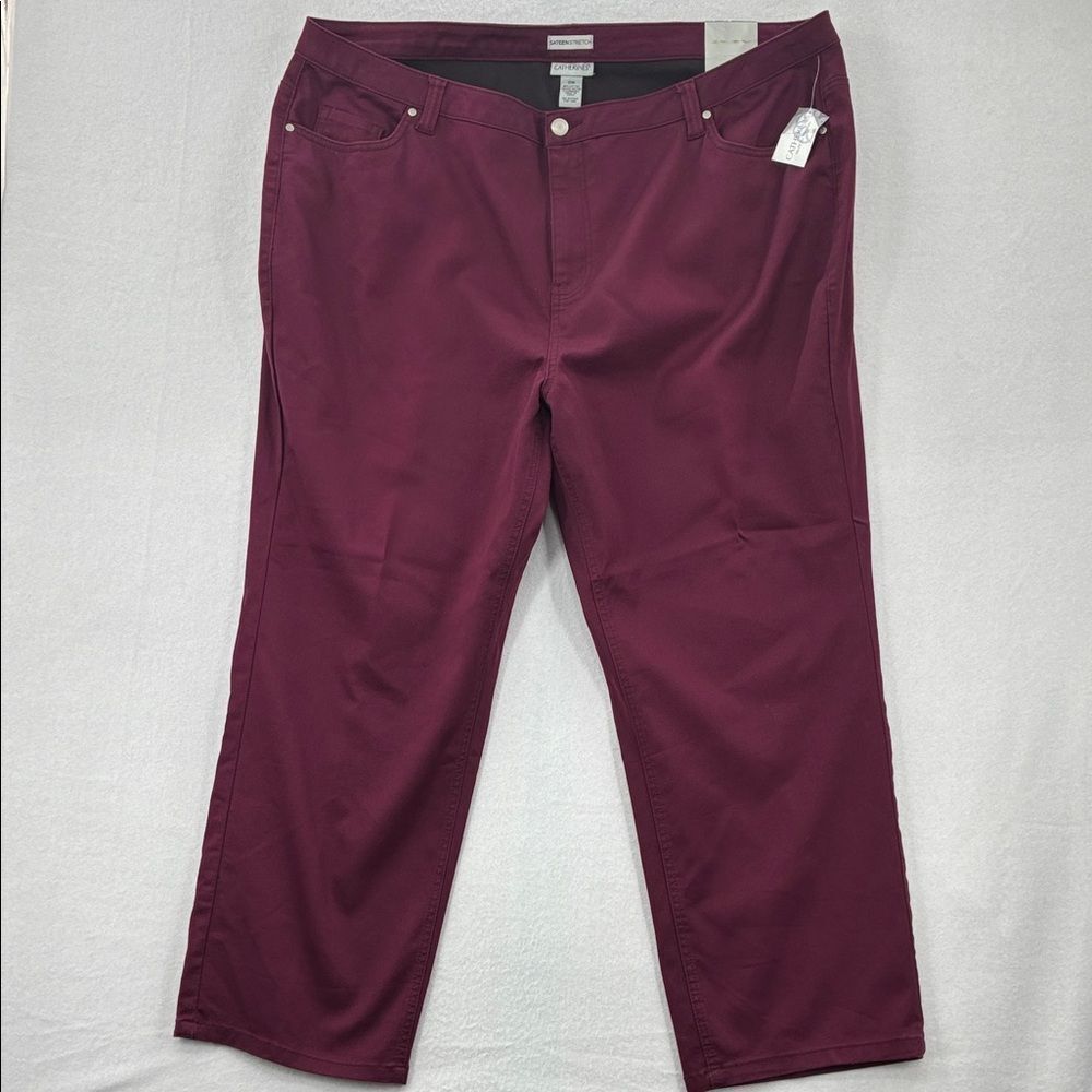 3For$20 Catherines Sateen Stretch Pants in Rich Purple NWT size: 28W